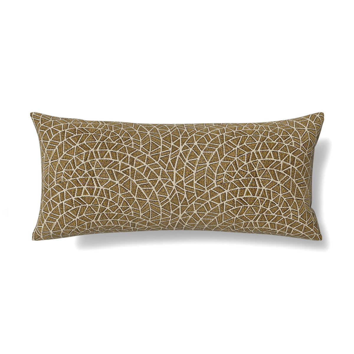 Ornament Cotton Pillow in Gold/Charcoal