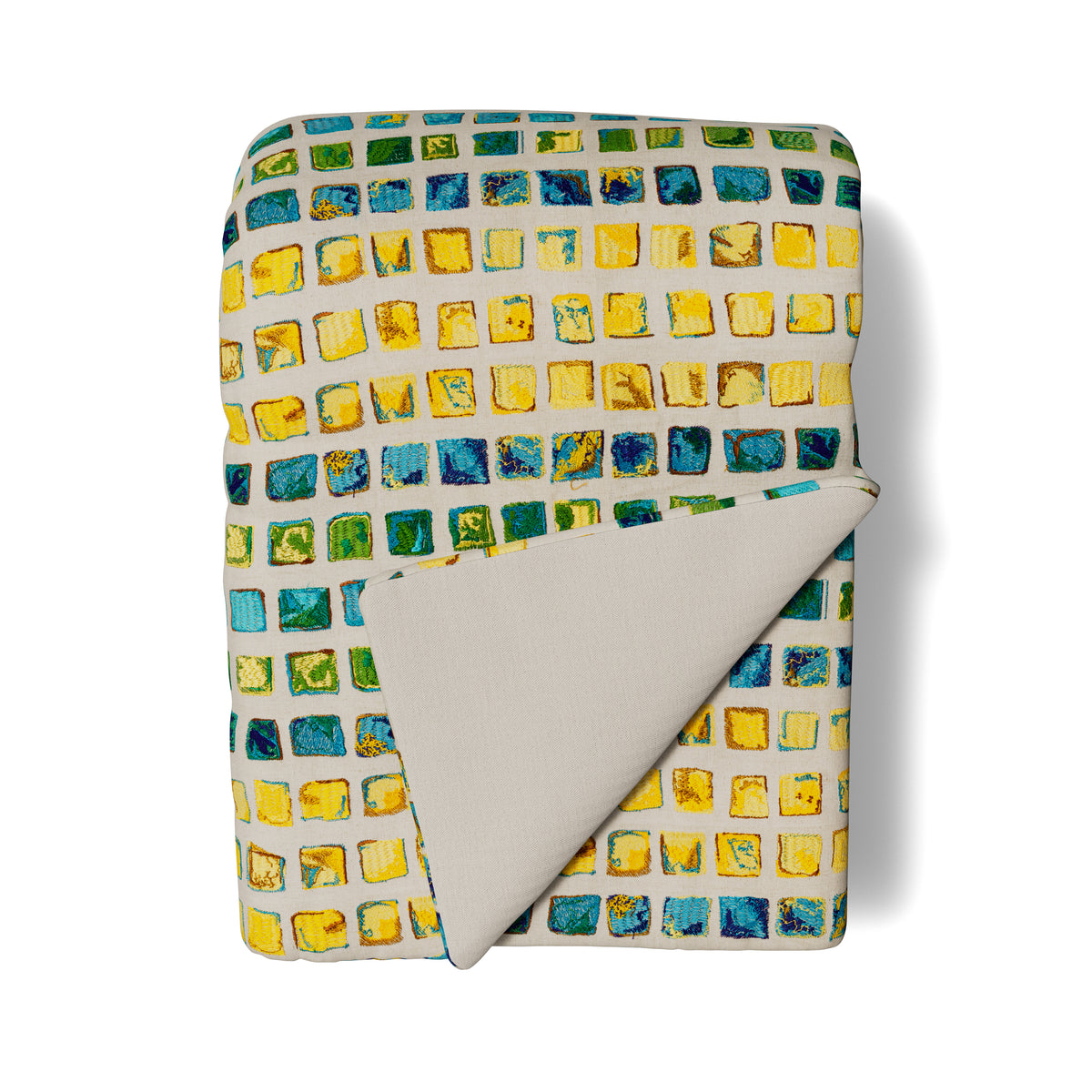 Tesserae Mosaic Linen Throw in Multi