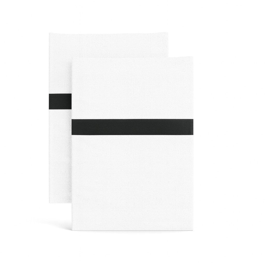 Ready-to-Bed 2.0 Cotton & Trim Pillowcases in White/Black