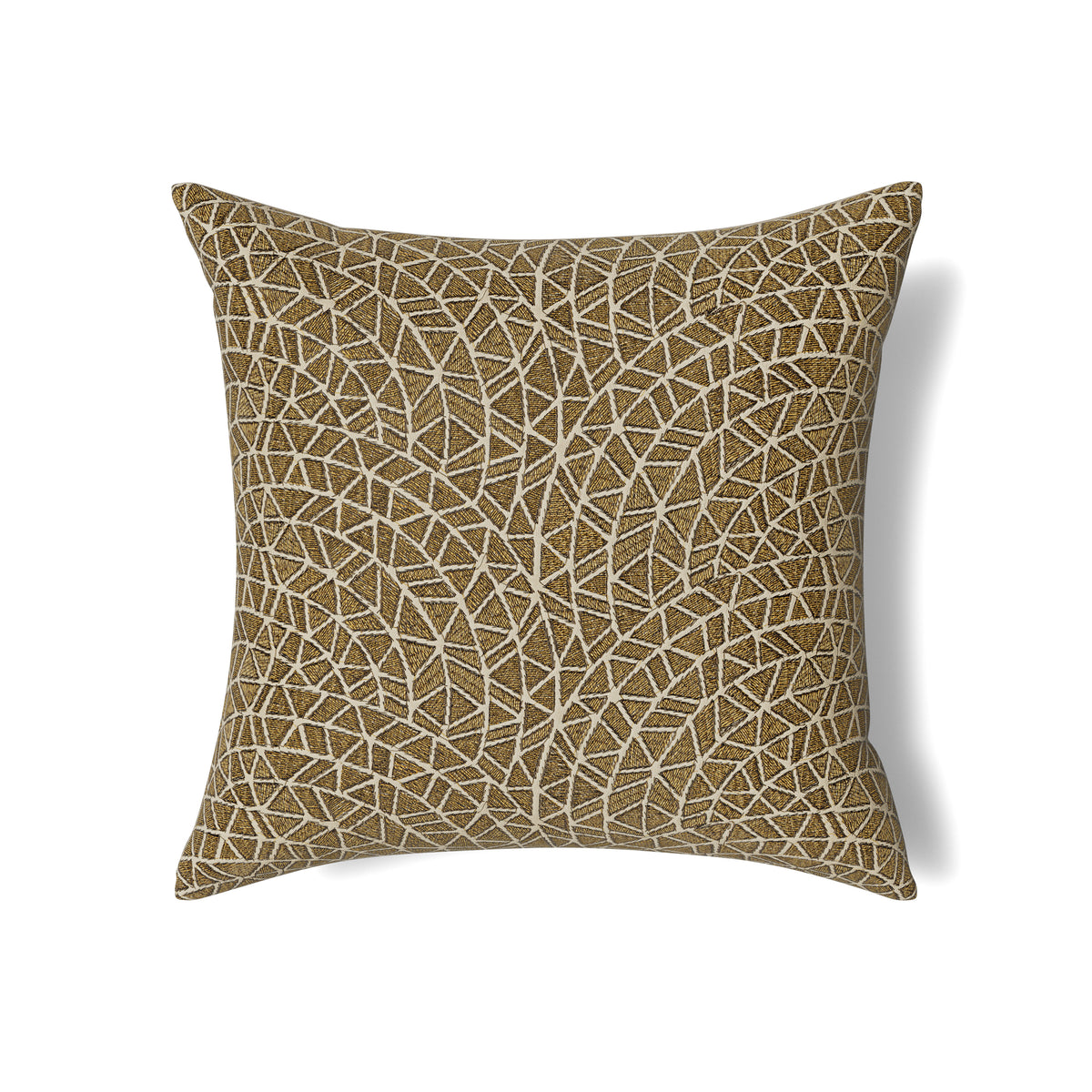 Ornament Cotton Pillow in Gold/Charcoal