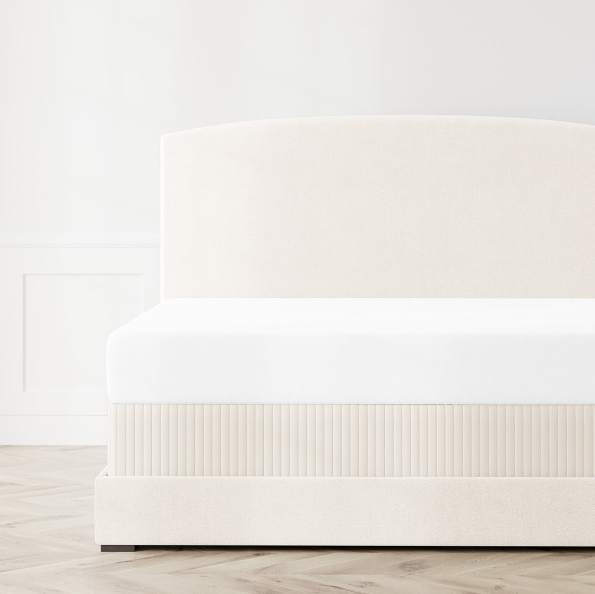 Charmeuse Channel Quilt Box Spring Cover in Ivory