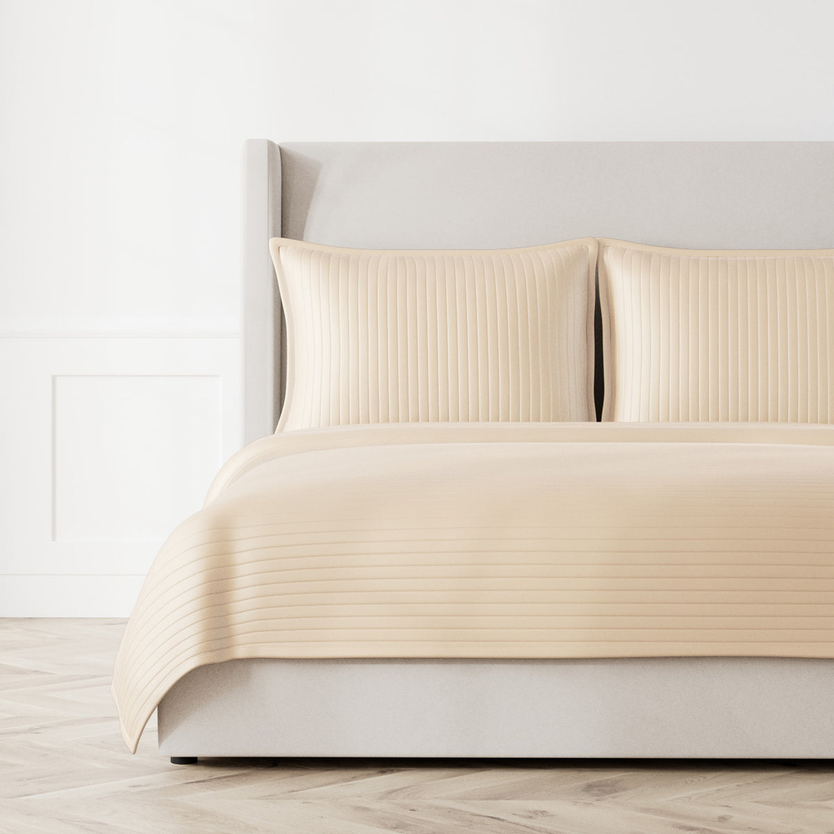 Charmeuse Channel Quilt Coverlet in Sand