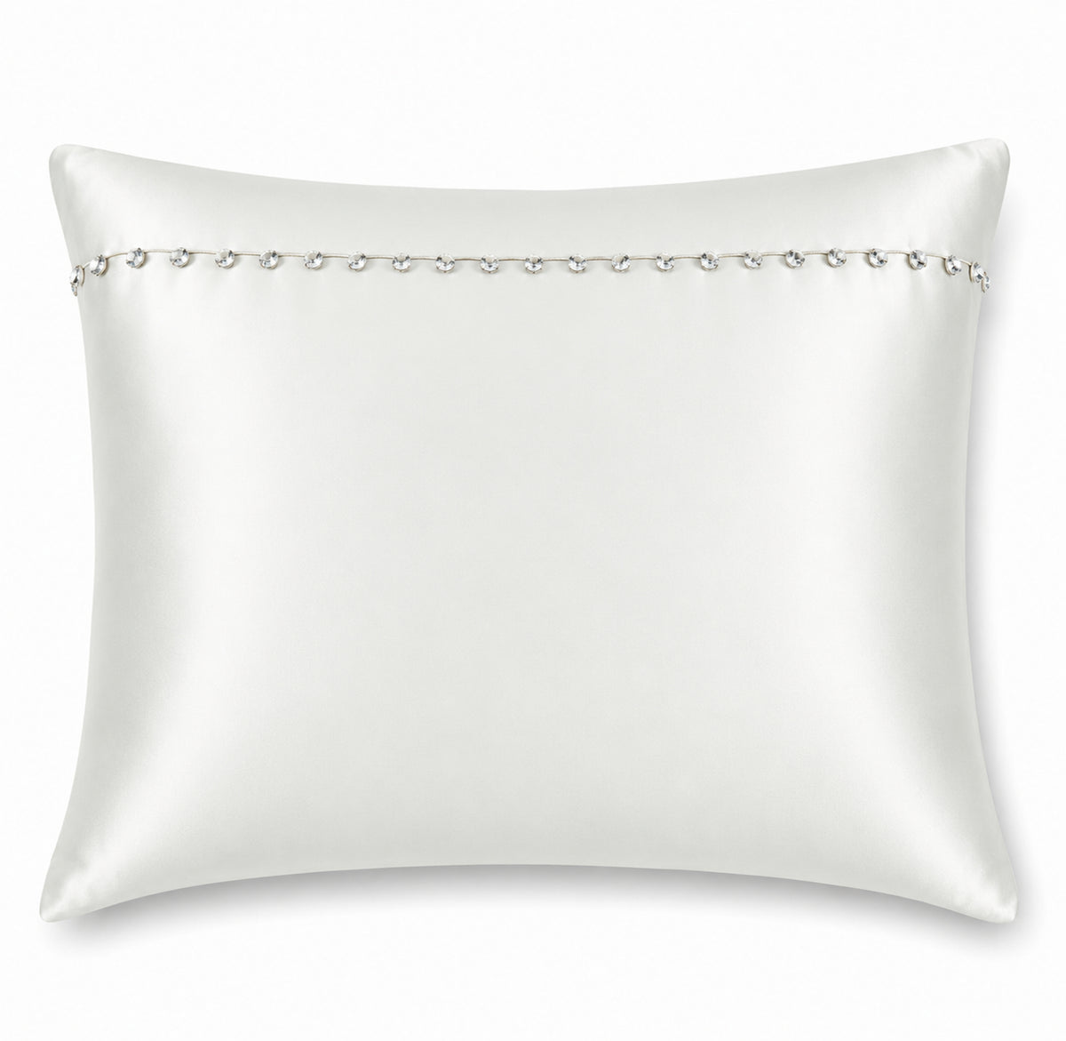 Tiny Crystals Charmeuse Silk Sham in White