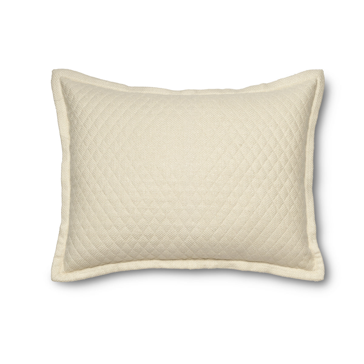 Basketweave Quilted Sham in Ivory