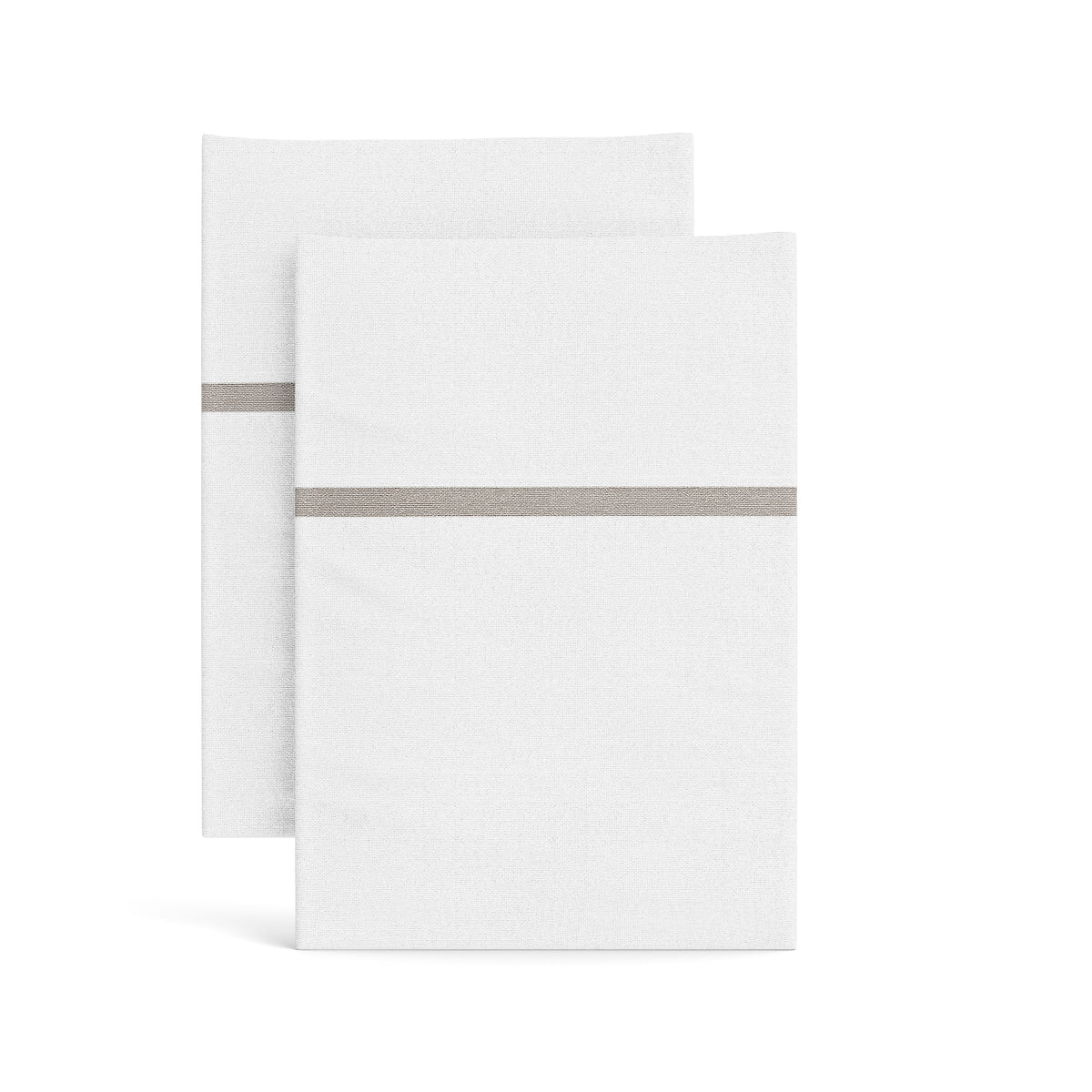 Silk Trim Pillowcases in White/Silver