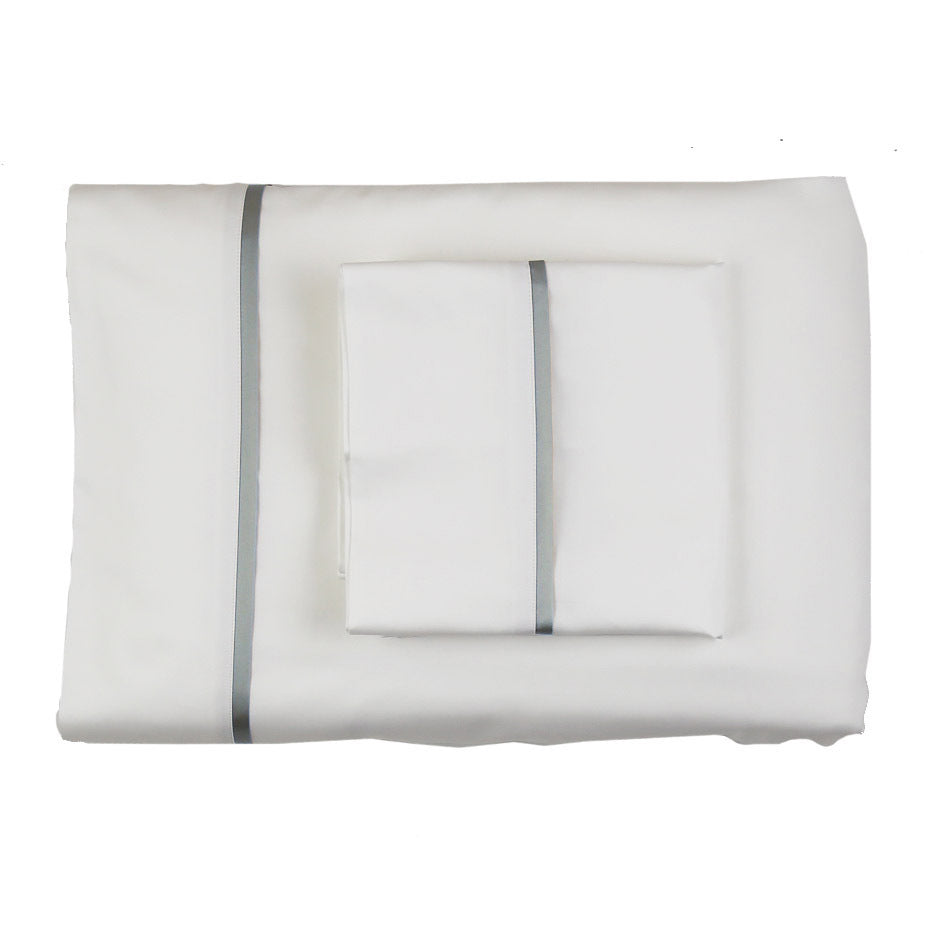 Silk Trim Sheet Set in White/Frost