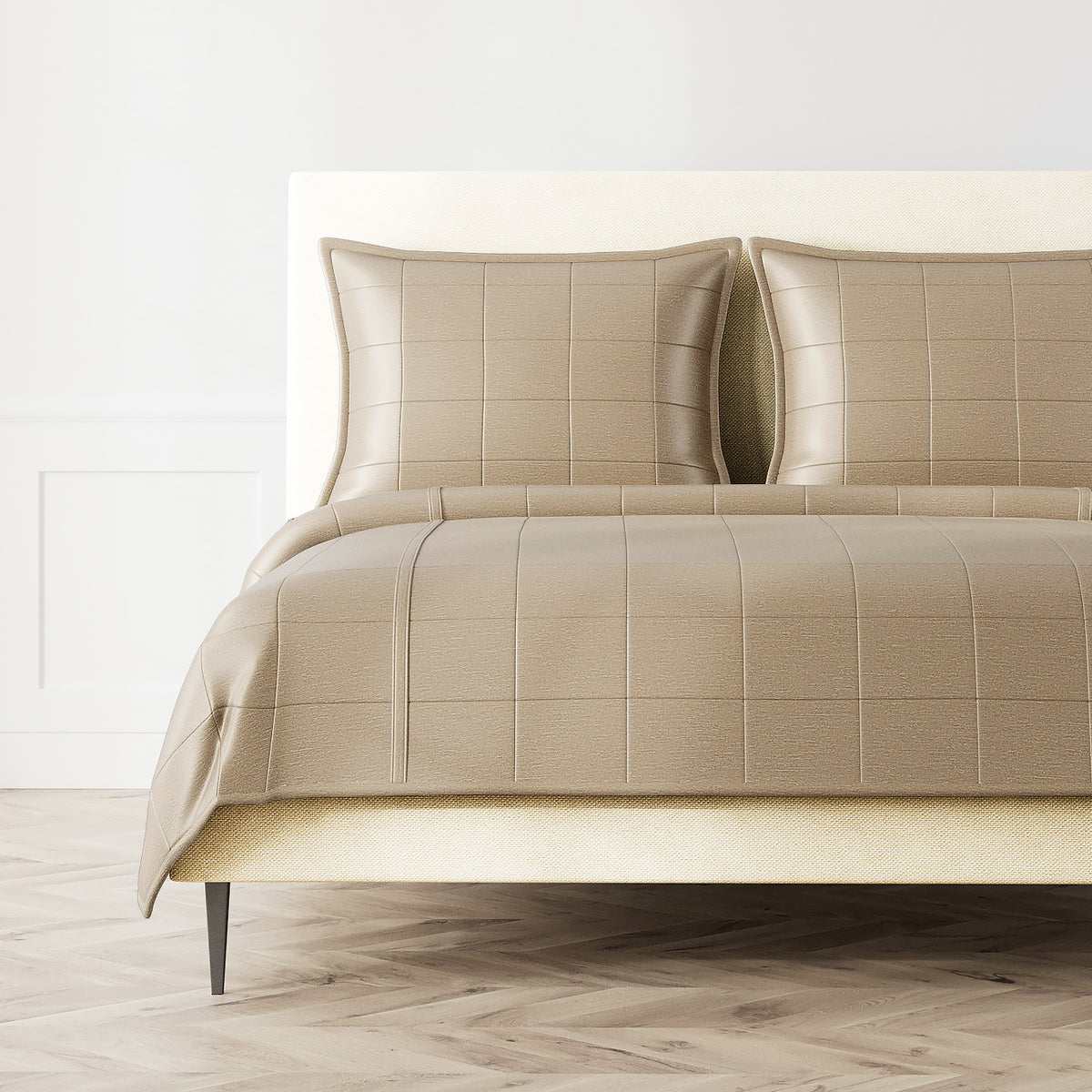 Stria Quilted Coverlet in Bronze