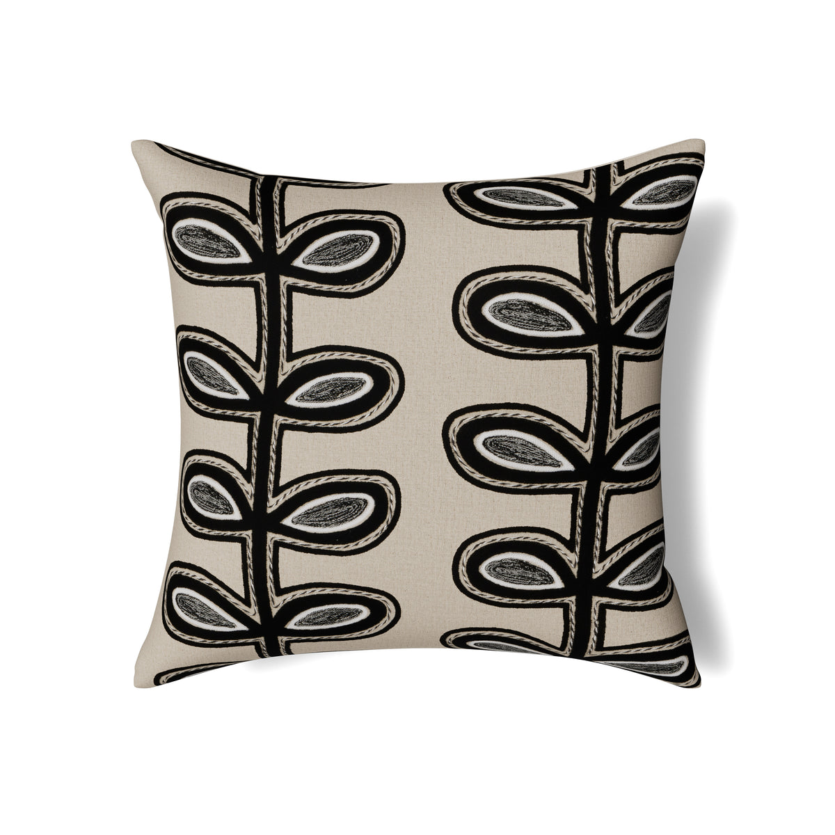 Fellini Linen Pillow in Natural/Charcoal