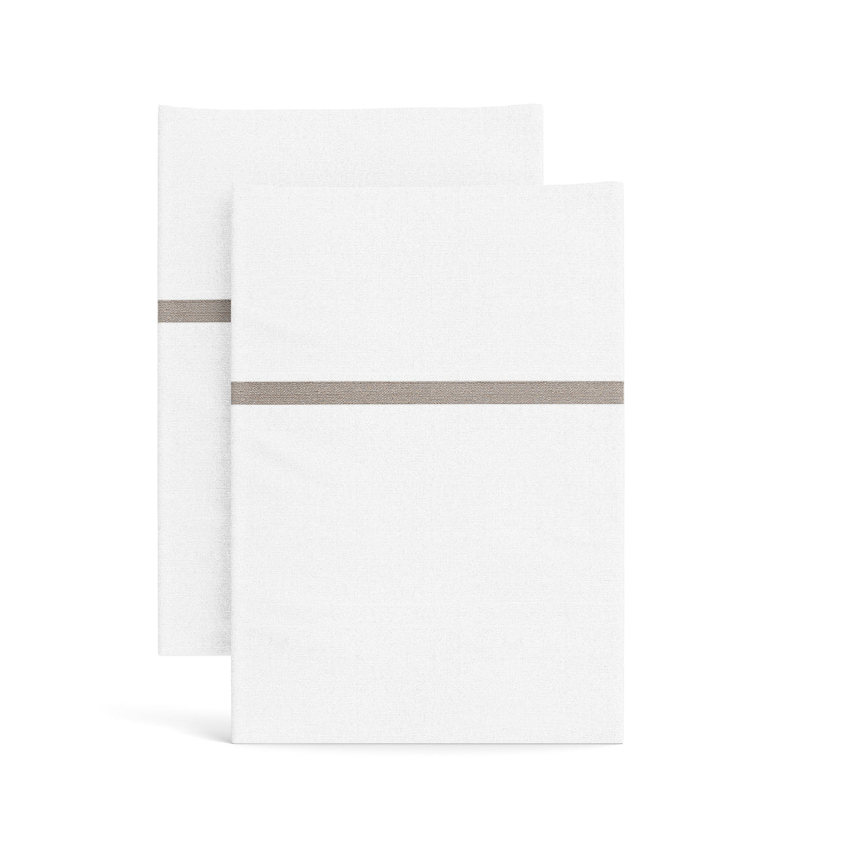 Silk Trim Pillowcases in White/Mystery