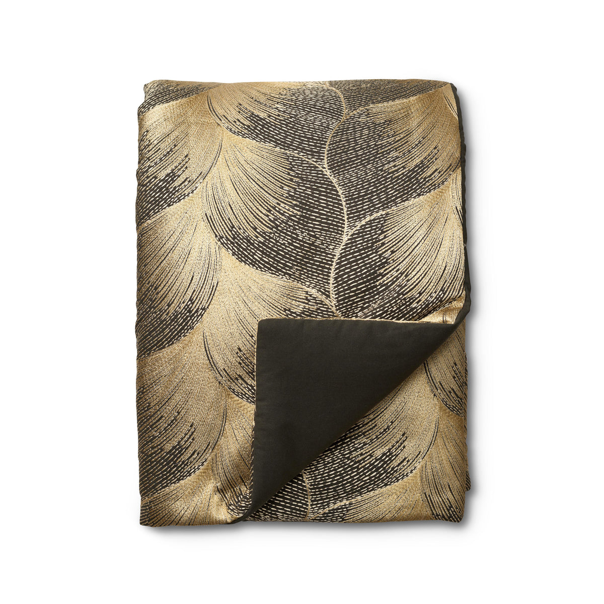 Fan Cotton Throw in Umber / Gold