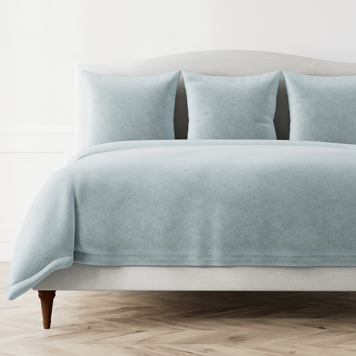 Fresco Velvet Duvet Cover in Naples Blue