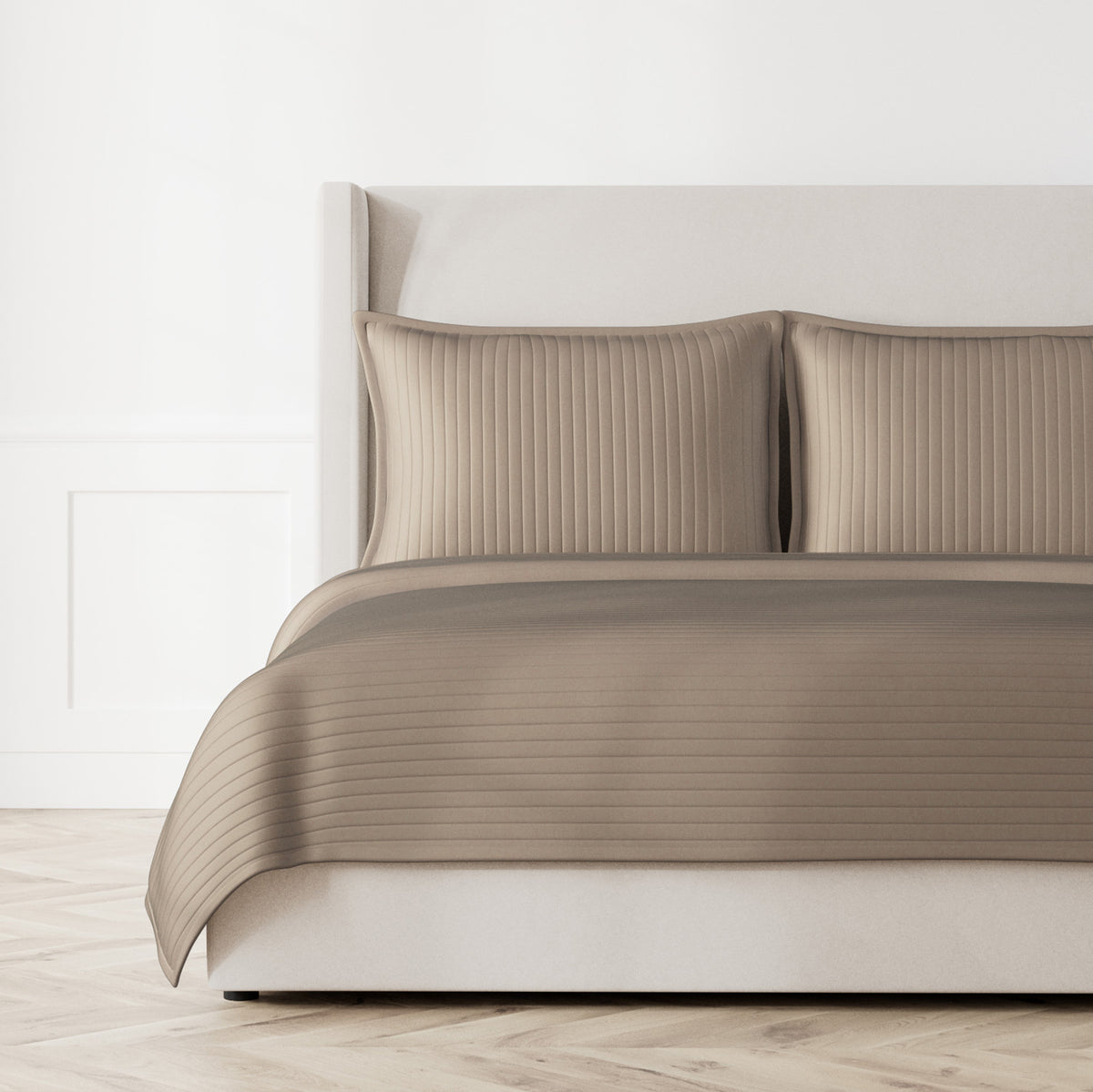 Charmeuse Channel Quilt Coverlet in Metal