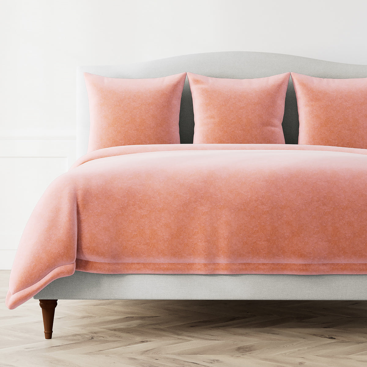 Fresco Velvet Duvet Cover in Rhubarb