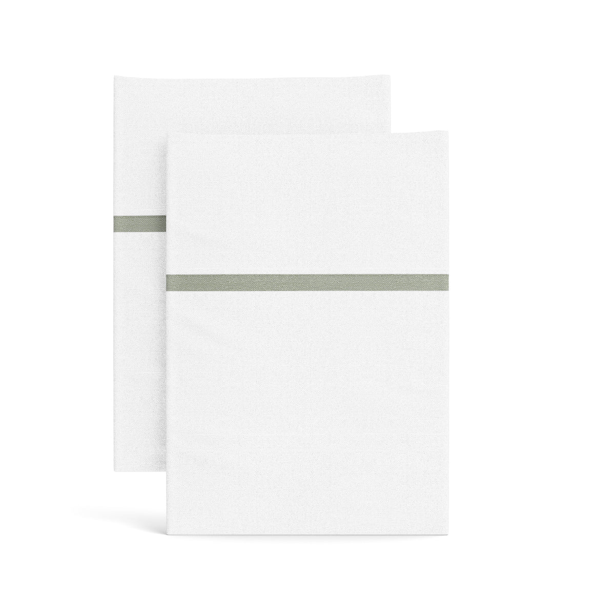 Silk Trim Pillowcases in White/Frost