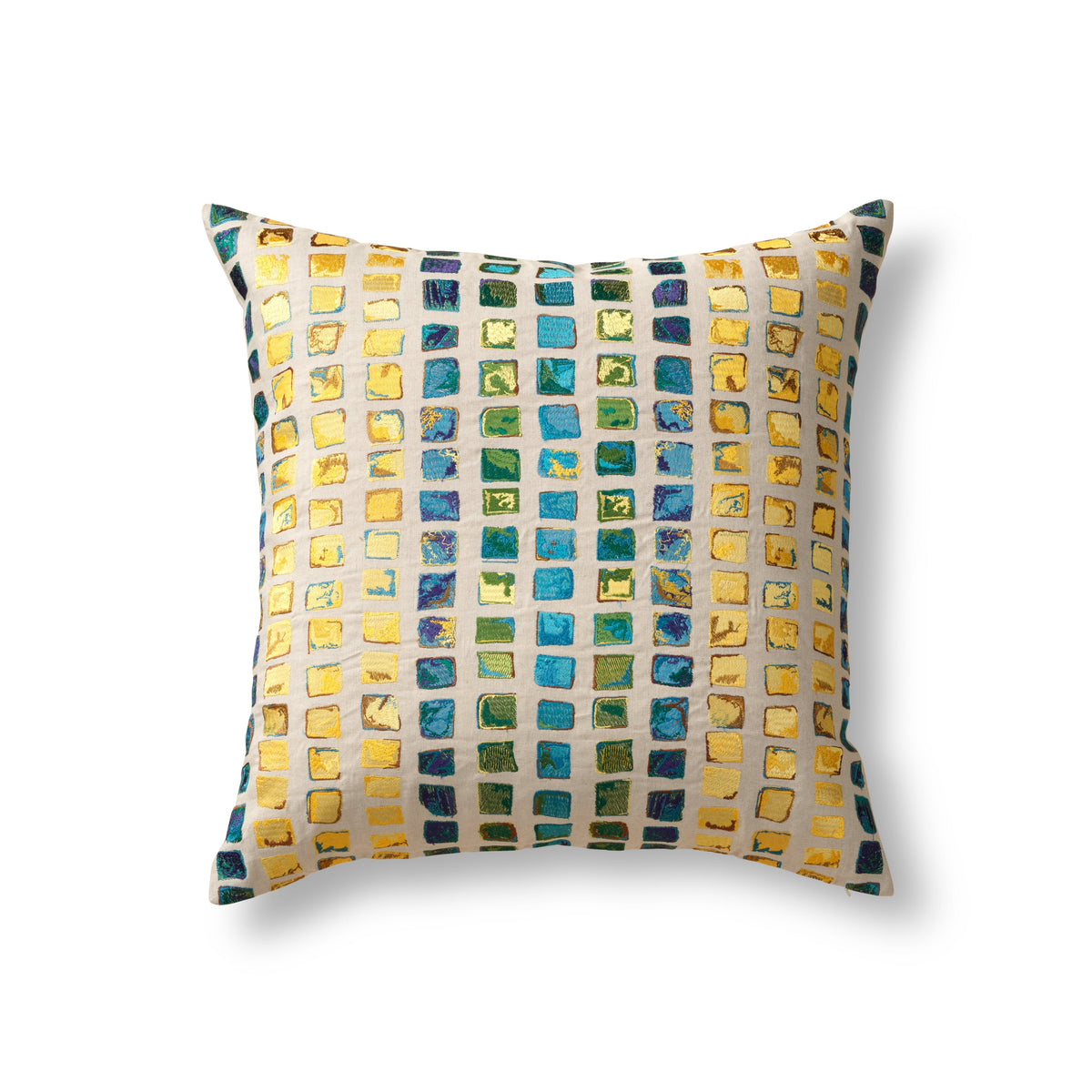 Tesserae Mosaic Linen Pillow in Multi