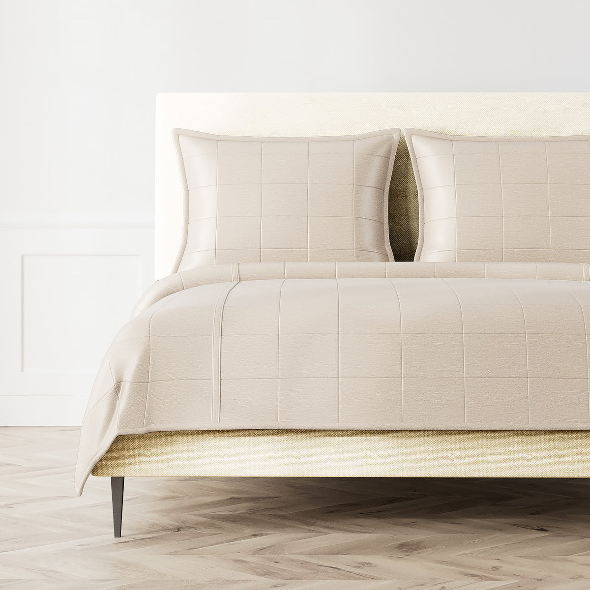Stria Quilted Coverlet in Pumice