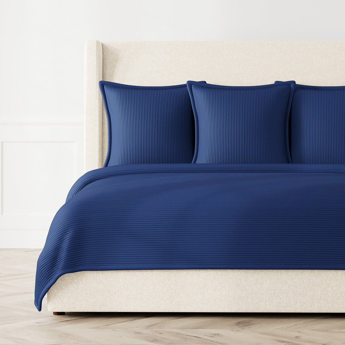 Linea Coverlet Set in Navy
