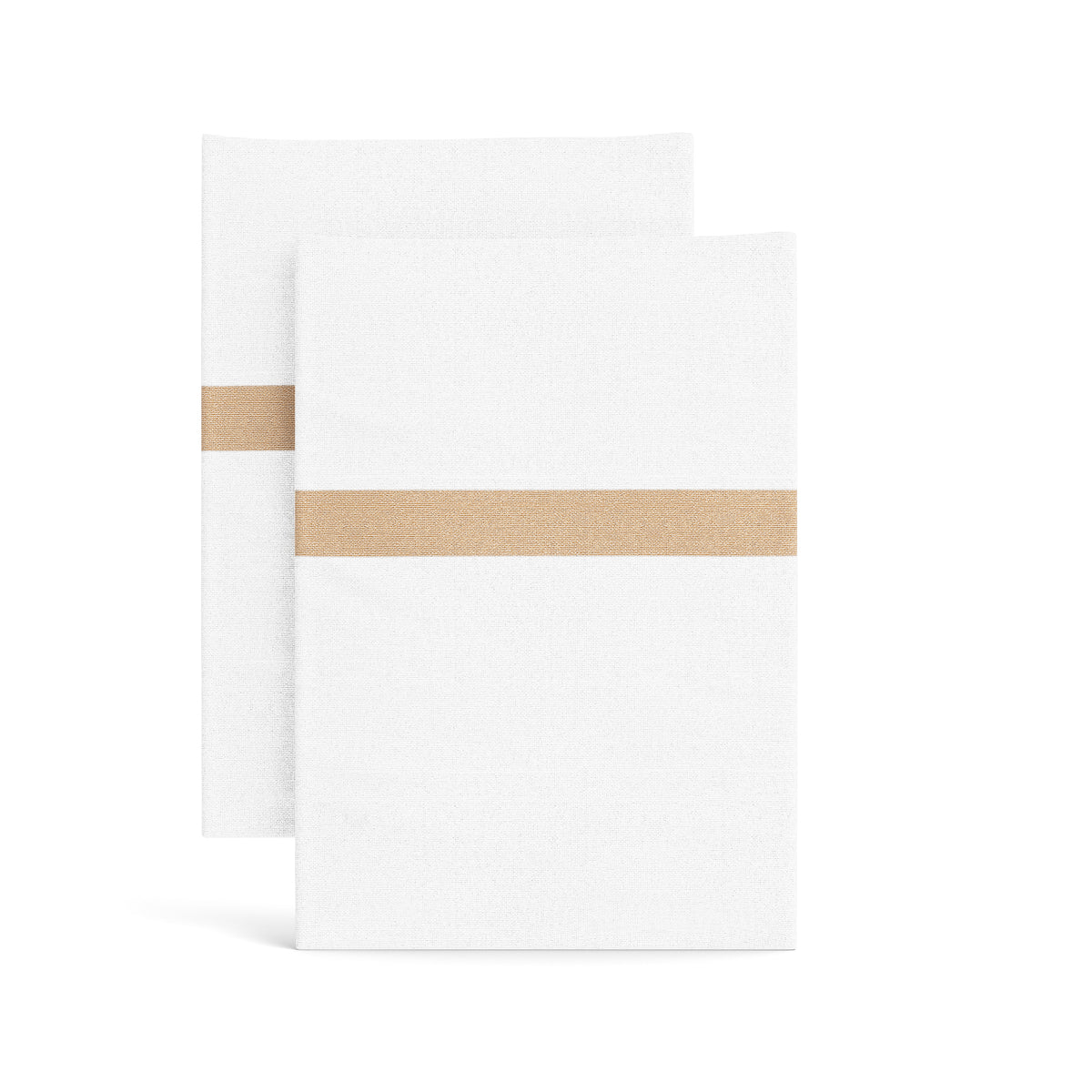 Ready-to-Bed 2.0 Cotton & Trim Pillowcases in White/Taupe