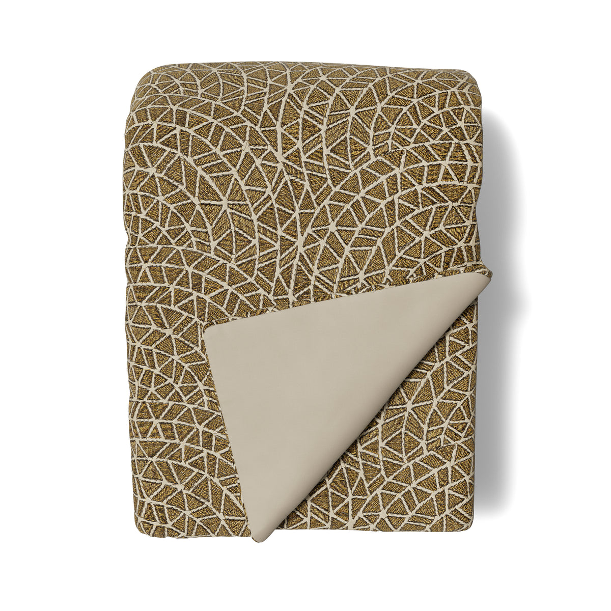 Ornament Cotton Throw in Gold/Charcoal