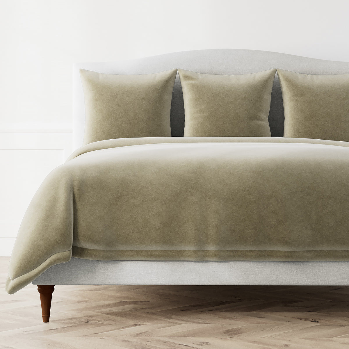 Fresco Velvet Duvet Cover in Khaki