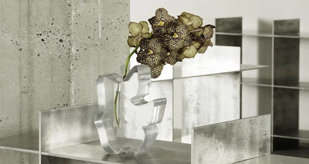 Draw Vase by Normann Copenhagen, showing draw vase in live shot.