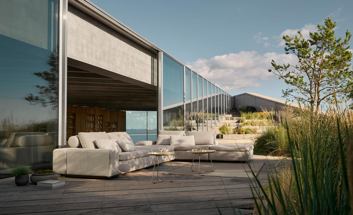 Drift Outdoor Lounge by Houe, showing drift outdoor lounges in live shot.