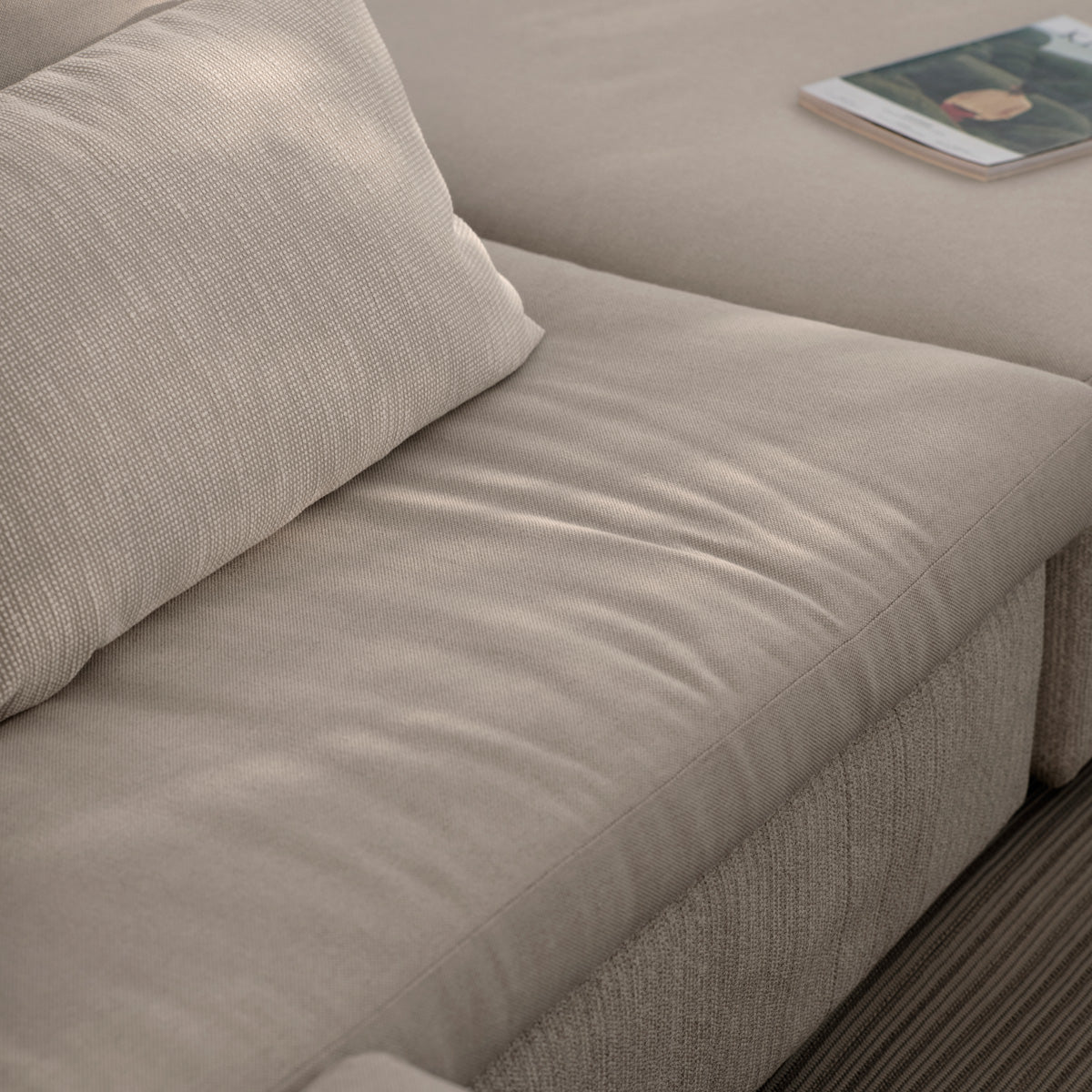 Drift Outdoor Lounge by Houe, showing closeup view of drift outdoor lounges in live shot.