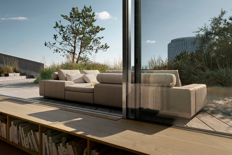 Drift Outdoor Lounge by Houe, showing drift outdoor lounges in live shot.