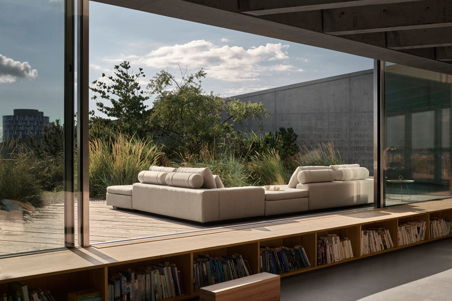 Drift Outdoor Lounge by Houe, showing drift outdoor lounges in live shot.