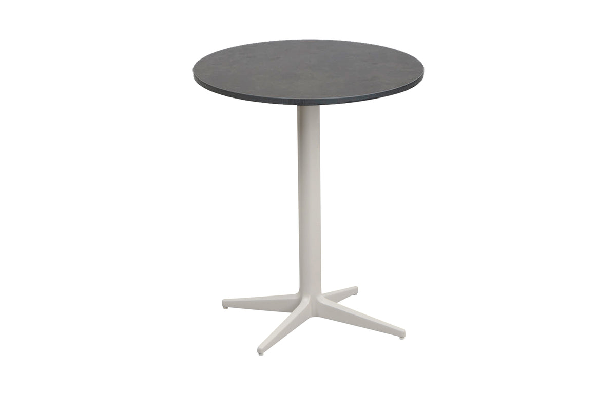 Drop 18" Cafe Table by Cane-Line - Sand Aluminum, Dark Grey HPL *.