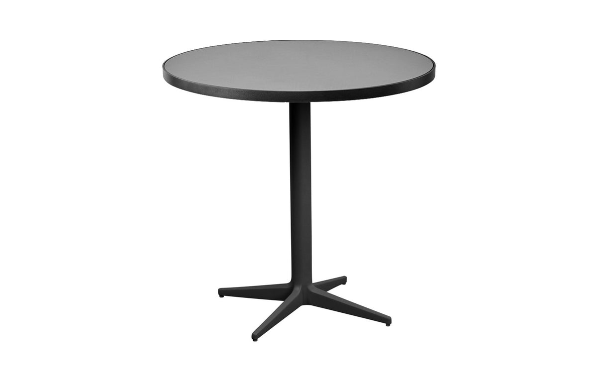 Drop 24" Cafe Table by Cane-Line - Lava Grey Aluminum *, Lava Grey/Light Grey Ceramic.