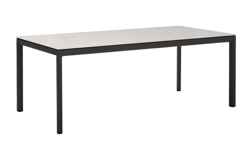 Drop Dining Table by Cane-Line - Lava Grey Aluminum, Toscana Sand Ceramic *.