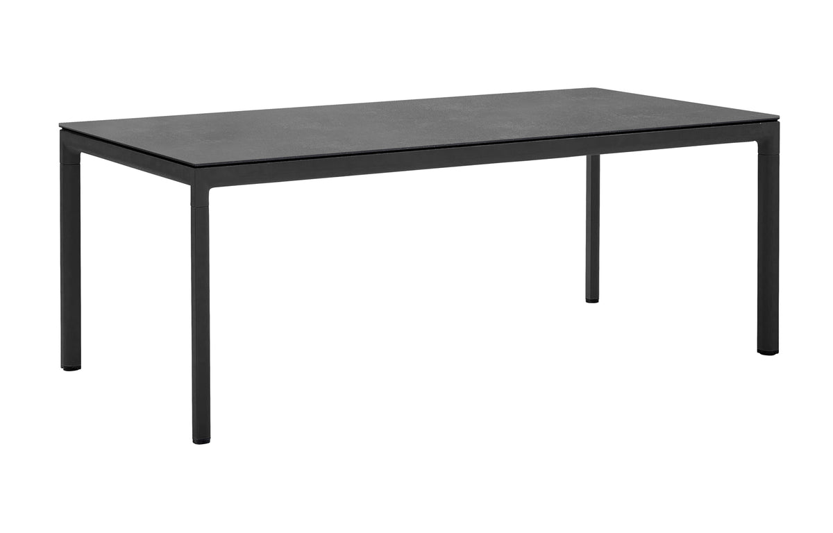 Drop Dining Table by Cane-Line - Lava Grey Aluminum, Black Fossil Ceramic *.