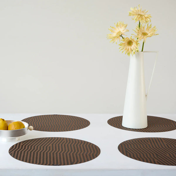 Dune Placemat by Chilewich, showing dune placemats in live shot.
