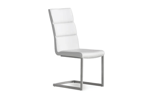 Duomo Dining Chair by Mobital - White Leatherette.