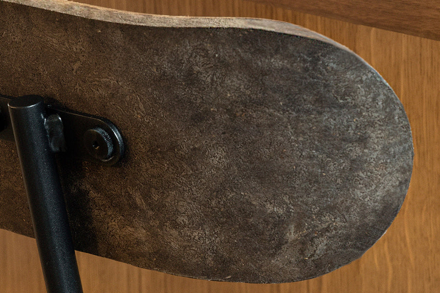 Earth Stool by Mater, showing closeup view of earth stool in live shot.