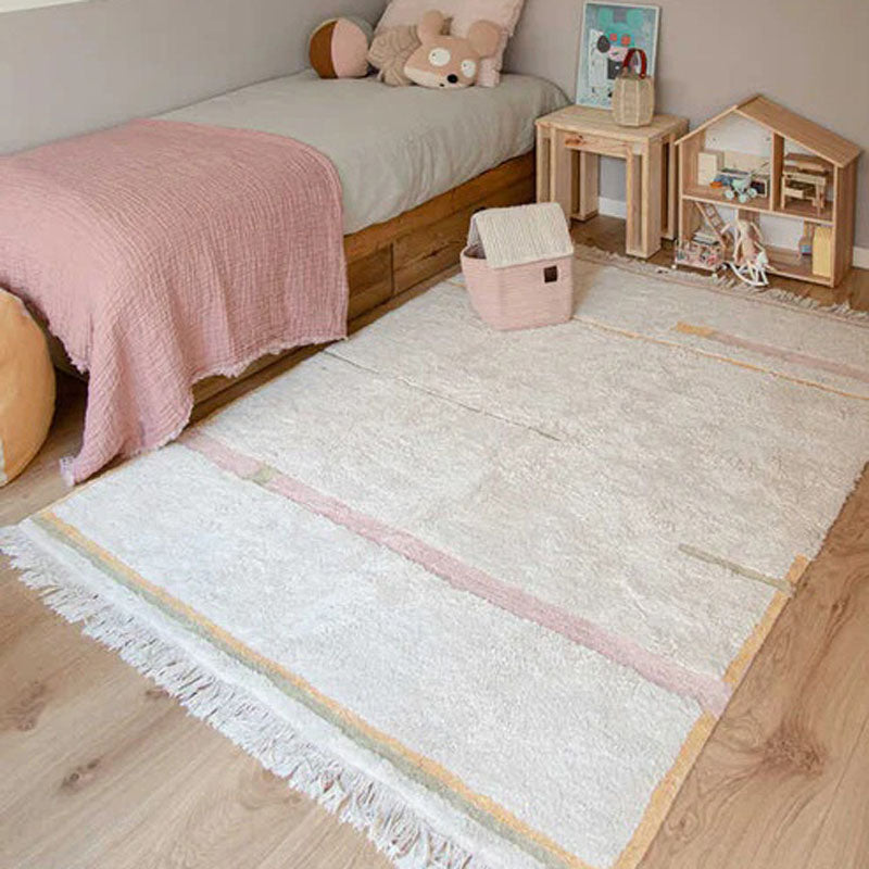 Eco-City Lanes Washable Rug by Lorena Canals, showing eco-city lanes washable rug in live shot.