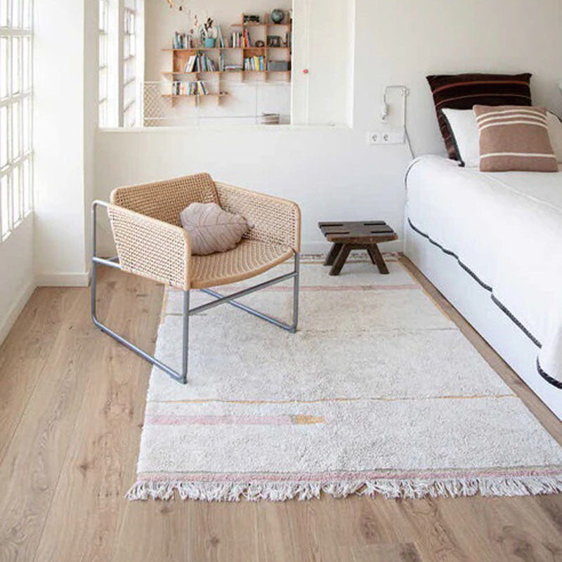 Eco-City Lanes Washable Rug by Lorena Canals, showing eco-city lanes washable rug in live shot.
