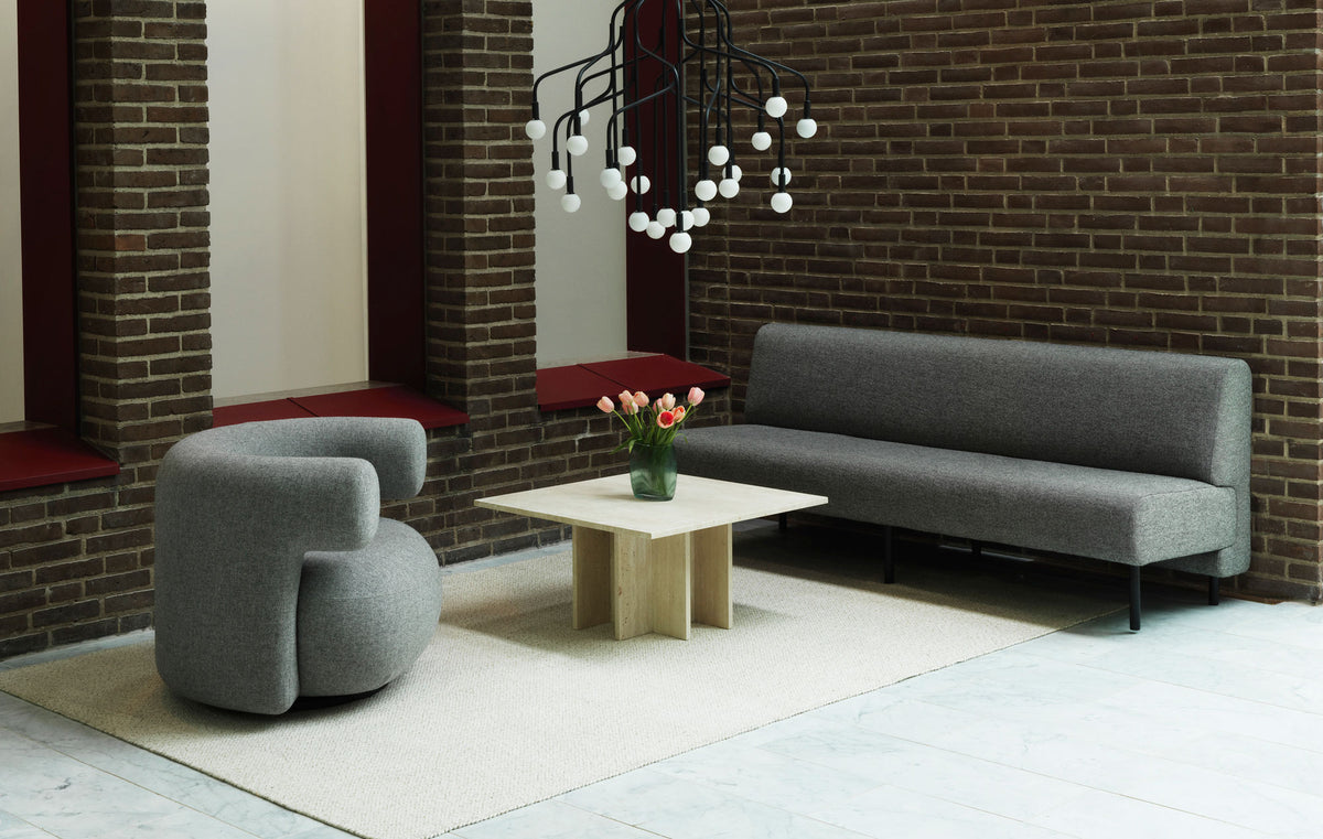 Edge Coffee Table by Normann Copenhagen, showing edge coffee table in live shot.
