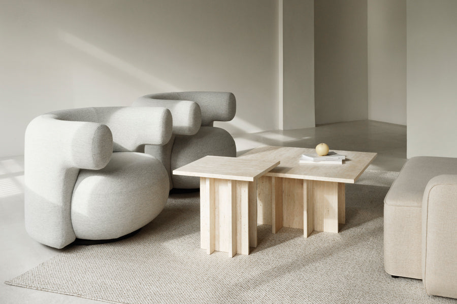 Edge Coffee Table by Normann Copenhagen, showing edge coffee tables in live shot.