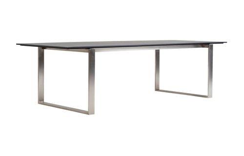 Edge Dining Table with Extension Leaves by Cane-Line - Basalt Ceramic Table Top + 2 Extension Leaves.