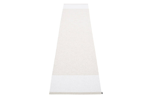 Edit Fossil & White with White Metalic Rug by Pappelina - 2.25' x 6.5'.