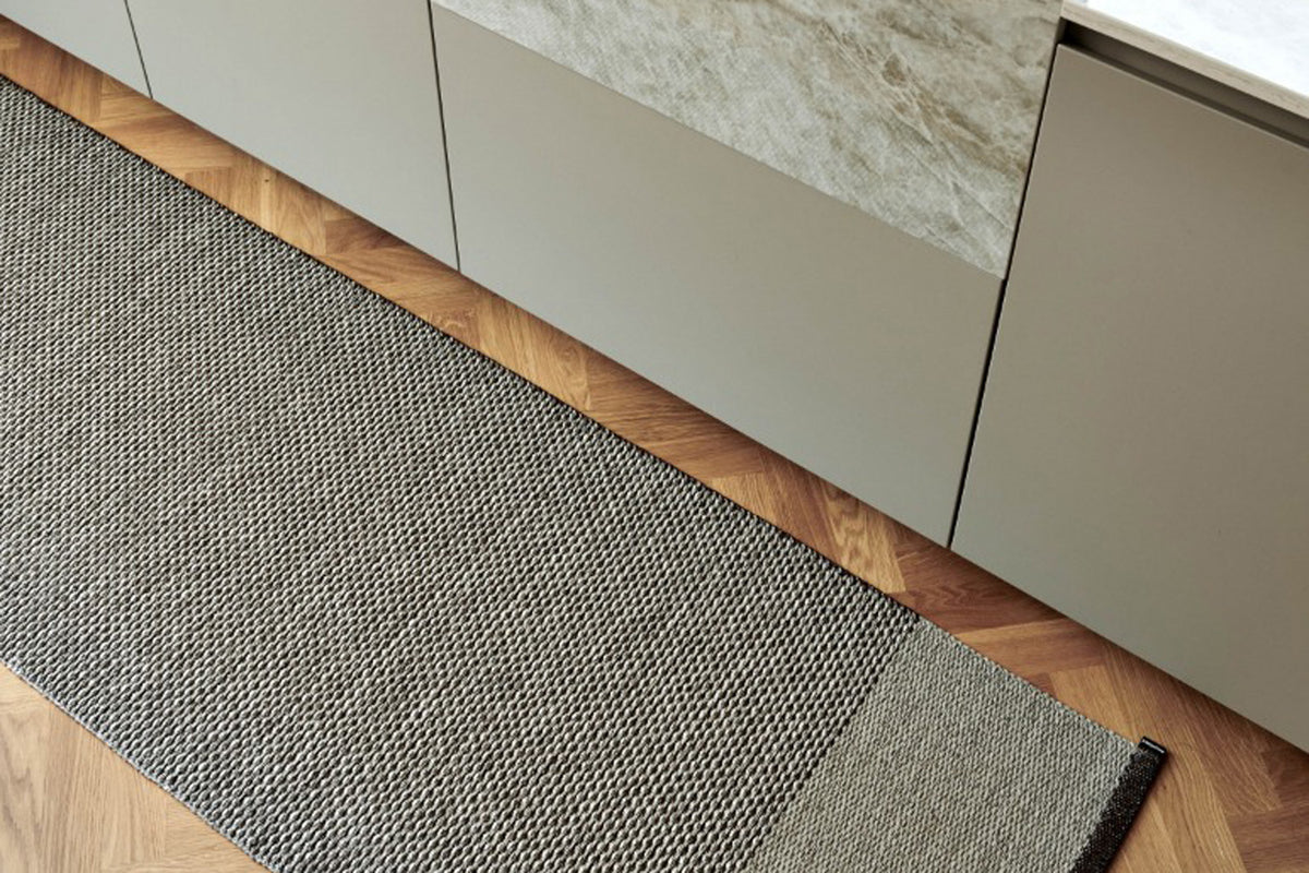 Edit Granit & Grey with Grey Metalic Rug by Pappelina, showing edit granit & grey with grey metalic rug in live shot.