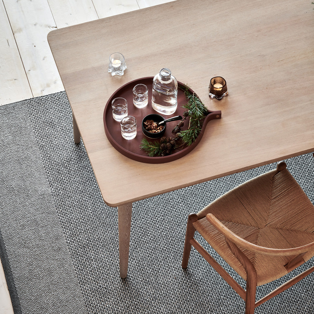 Edit Granit & Grey with Grey Metalic Rug by Pappelina, showing edit granit & grey with grey metalic rug in live shot.
