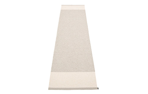 Edit Linen & Vanilla with Stone Metalic Rug by Pappelina - 2.25' x 6.5'.