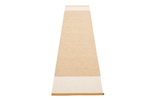 Edit Ochre & Vanilla with Beige Metalic Rug by Pappelina - 2.25' x 6.5'.