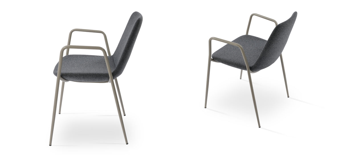 Eiffel Arm Classy Chair-Fabric by SohoConcept, showing side view of eiffel arm classy chair-fabric.