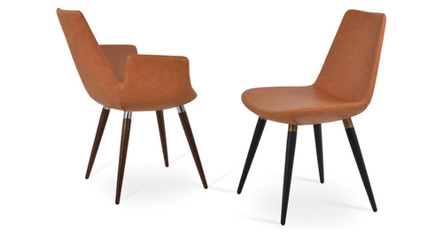 Eiffel Arm Ana Chair-Leather by SohoConcept, showing side view of eiffel arm ana chair-leather.