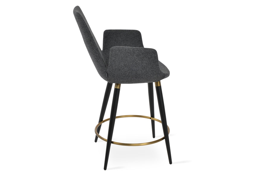 Eiffel Arm Ana Counter Stool by SohoConcept, showing side view of eiffel arm ana stool.
