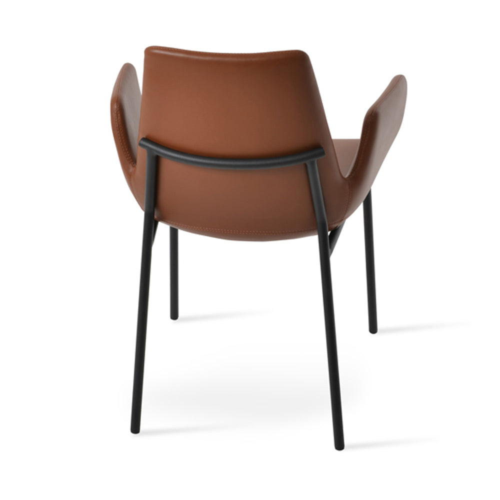 Eiffel Arm Harris Dining Chair-Leather by SohoConcept, showing back view of eiffel arm harris dining chair-leather.